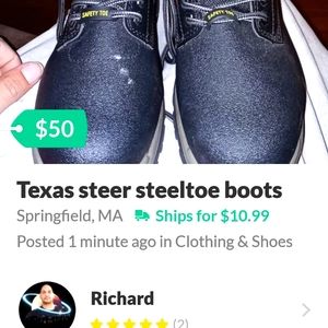 Texas steer steeltoe boots